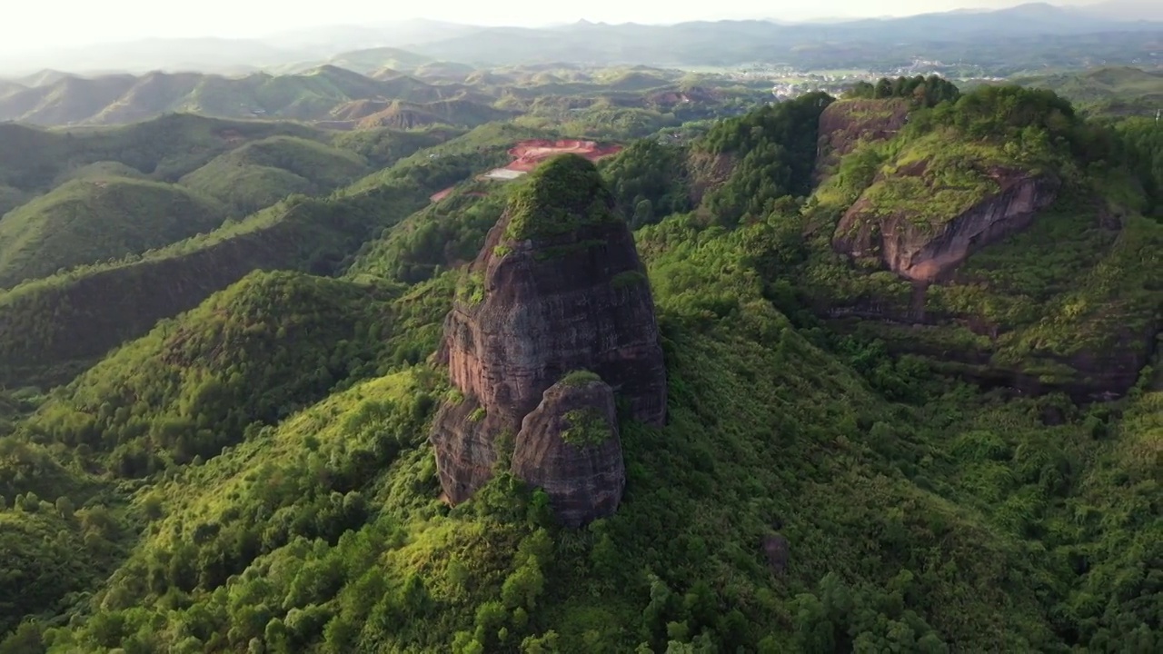 广东省河源市龙川县霍山旅游风景区航拍视频素材