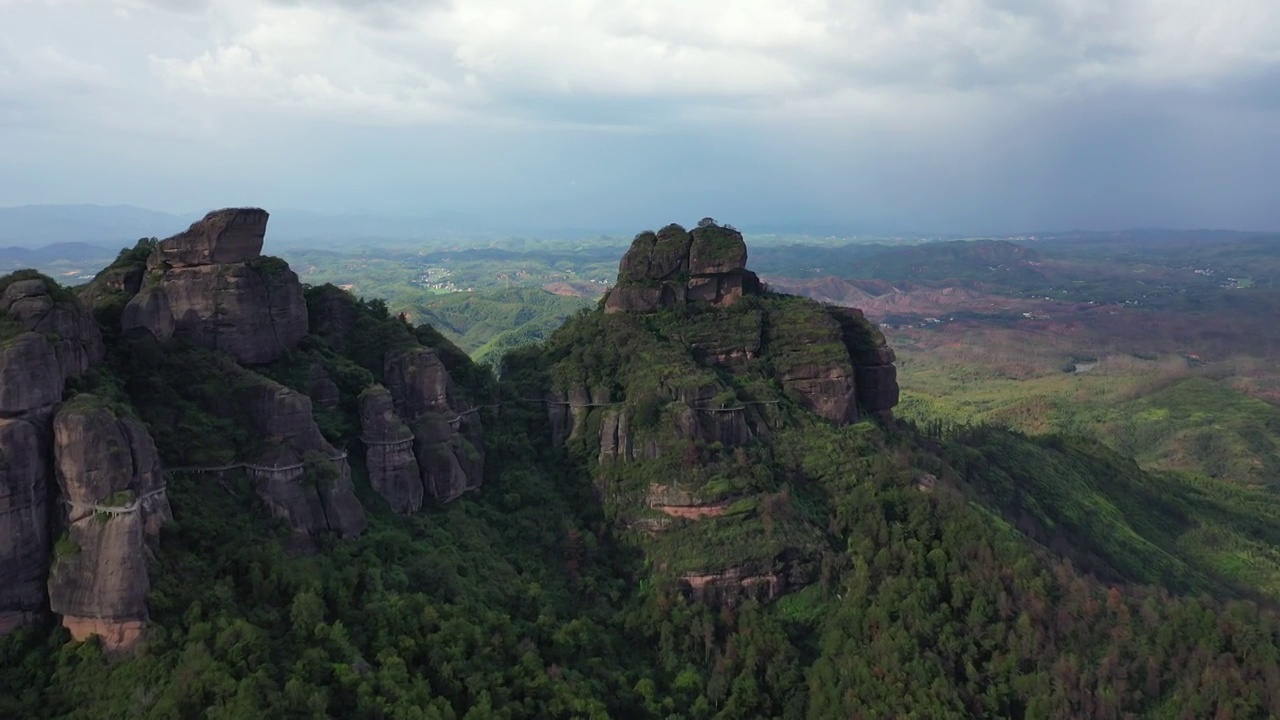 广东省河源市龙川县霍山旅游风景区航拍视频素材