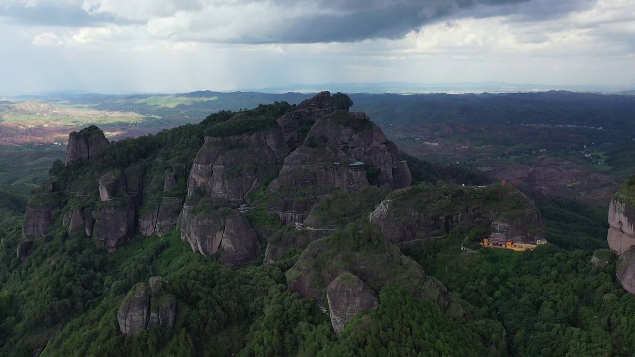 广东省河源市龙川县霍山旅游风景区航拍视频素材