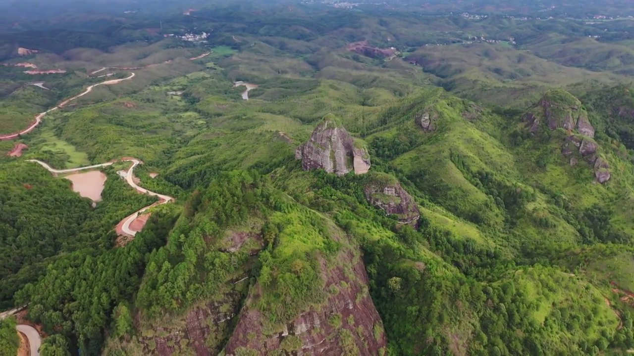 广东省河源市龙川县霍山旅游风景区航拍视频素材