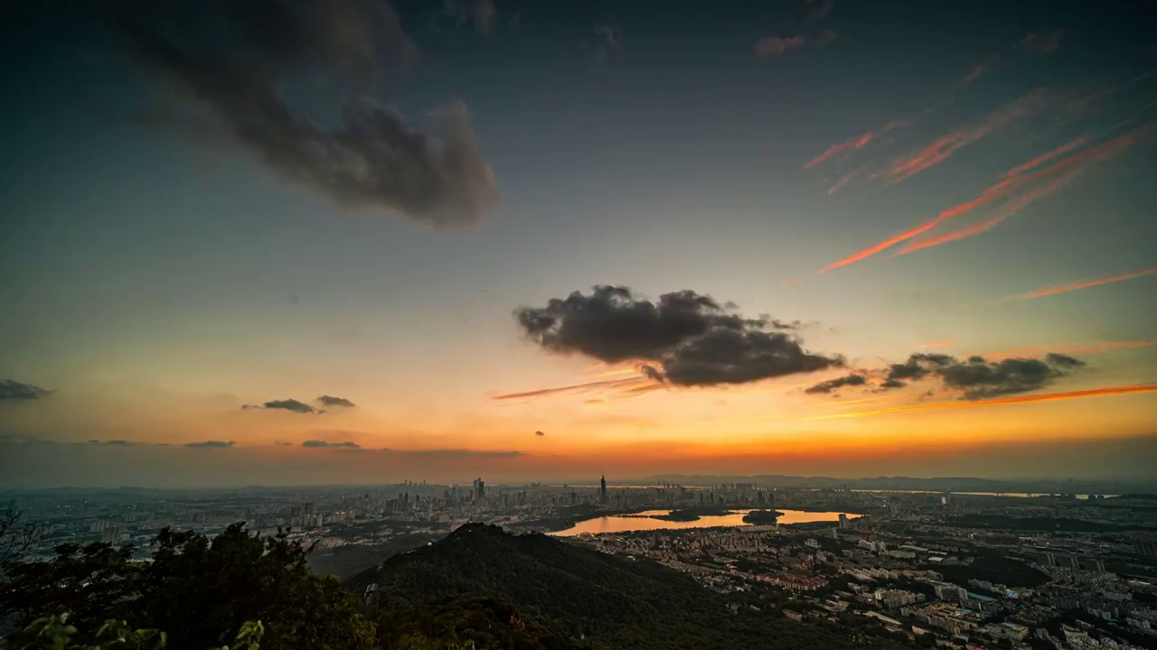 紫金山上的日落视频素材