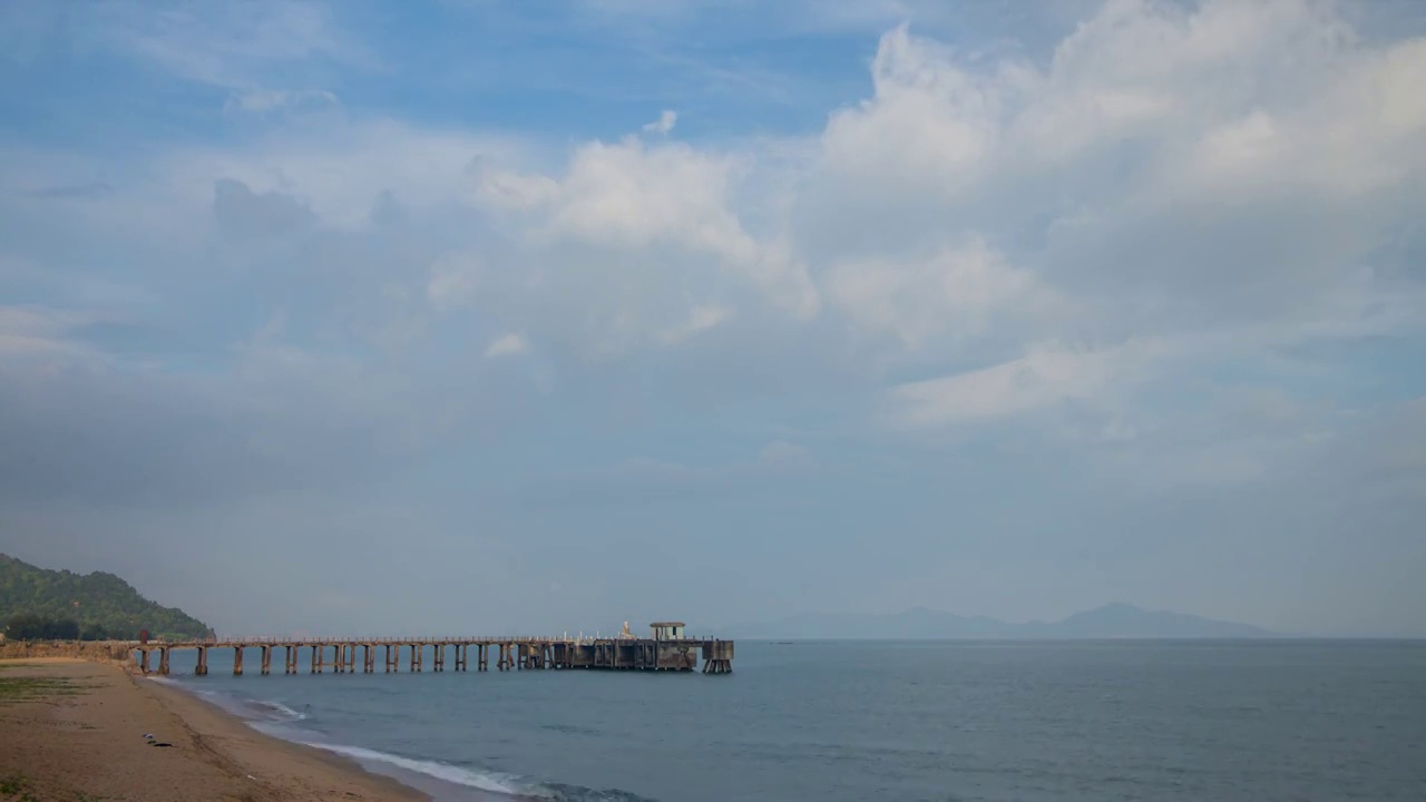 大海天空云层延时视频素材