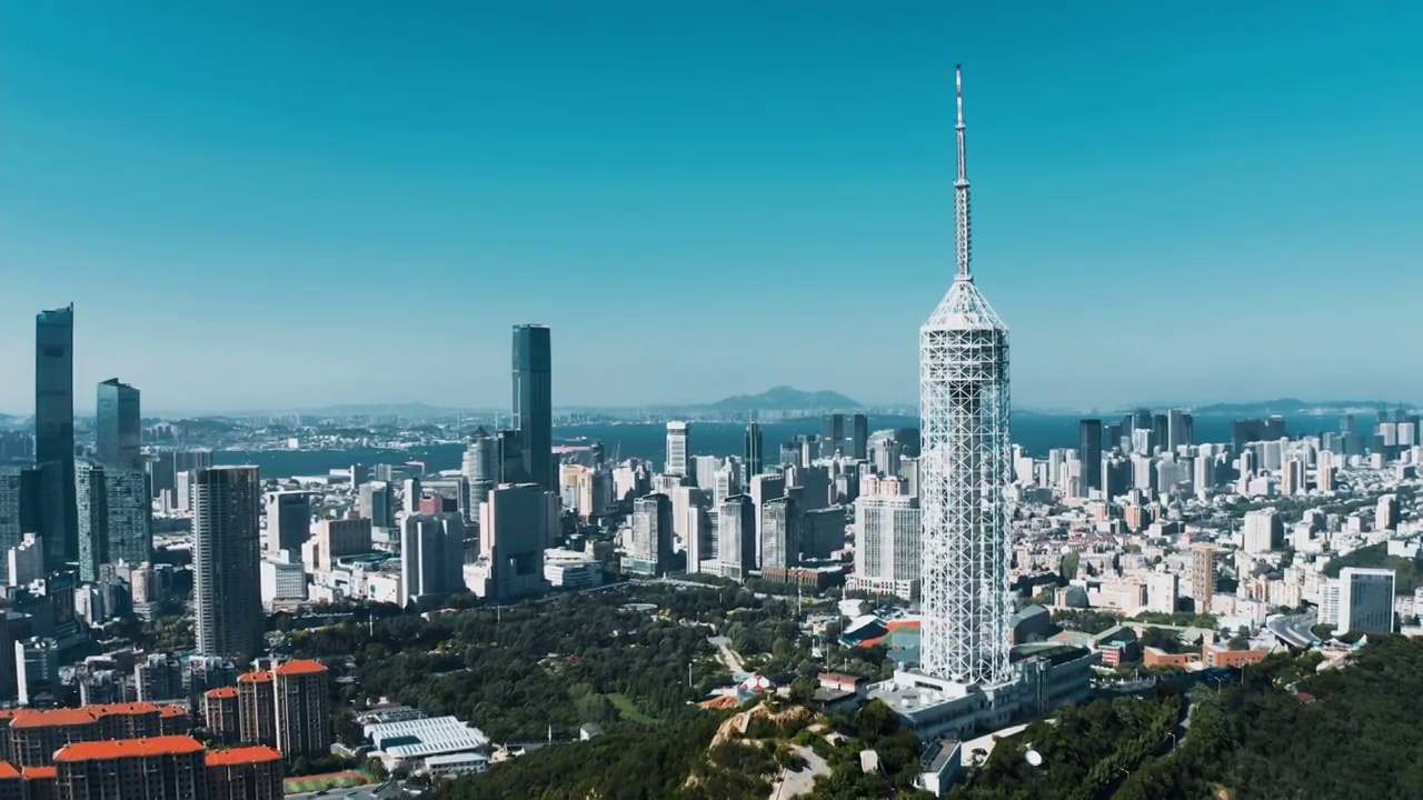 大连,都市风景,电视塔,塔,建筑外部,气象山视频素材