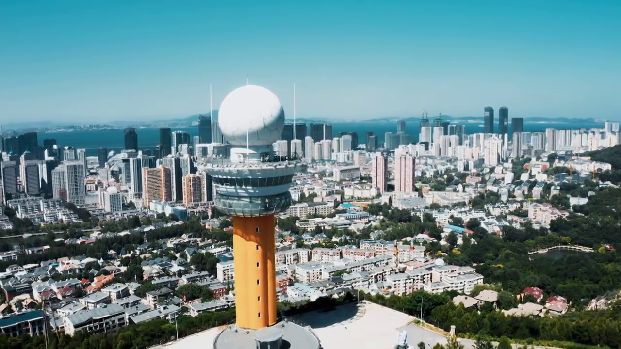 大连,都市风景,电视塔,塔,建筑外部,气象山视频素材