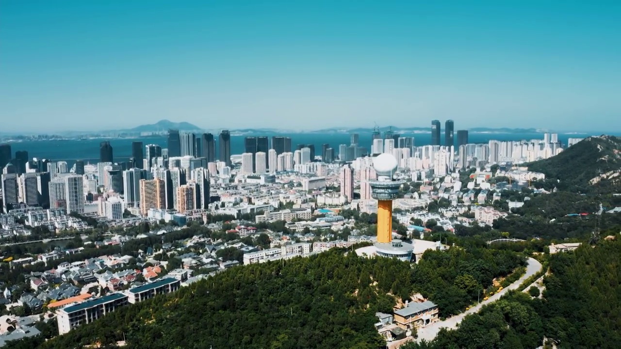 大连,都市风景,电视塔,塔,建筑外部,气象山视频素材