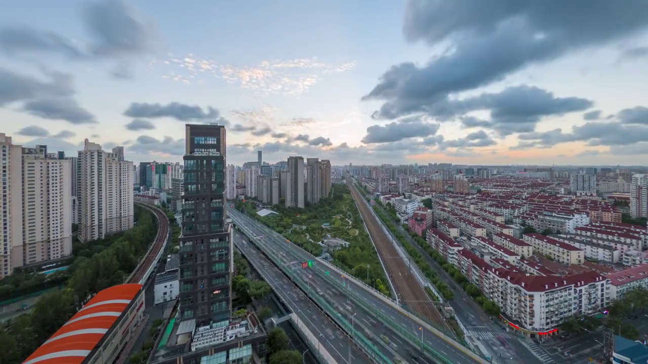 中潭路地铁站晚高峰延时影片视频素材