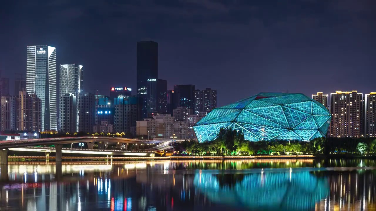 沈阳盛京大剧院夜景延时摄影视频素材