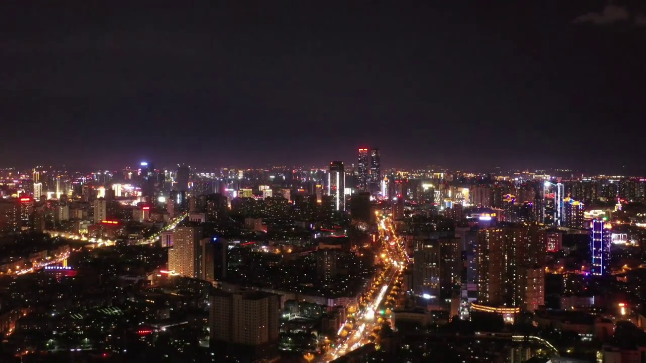 云南省昆明城市夜景航拍风光视频素材