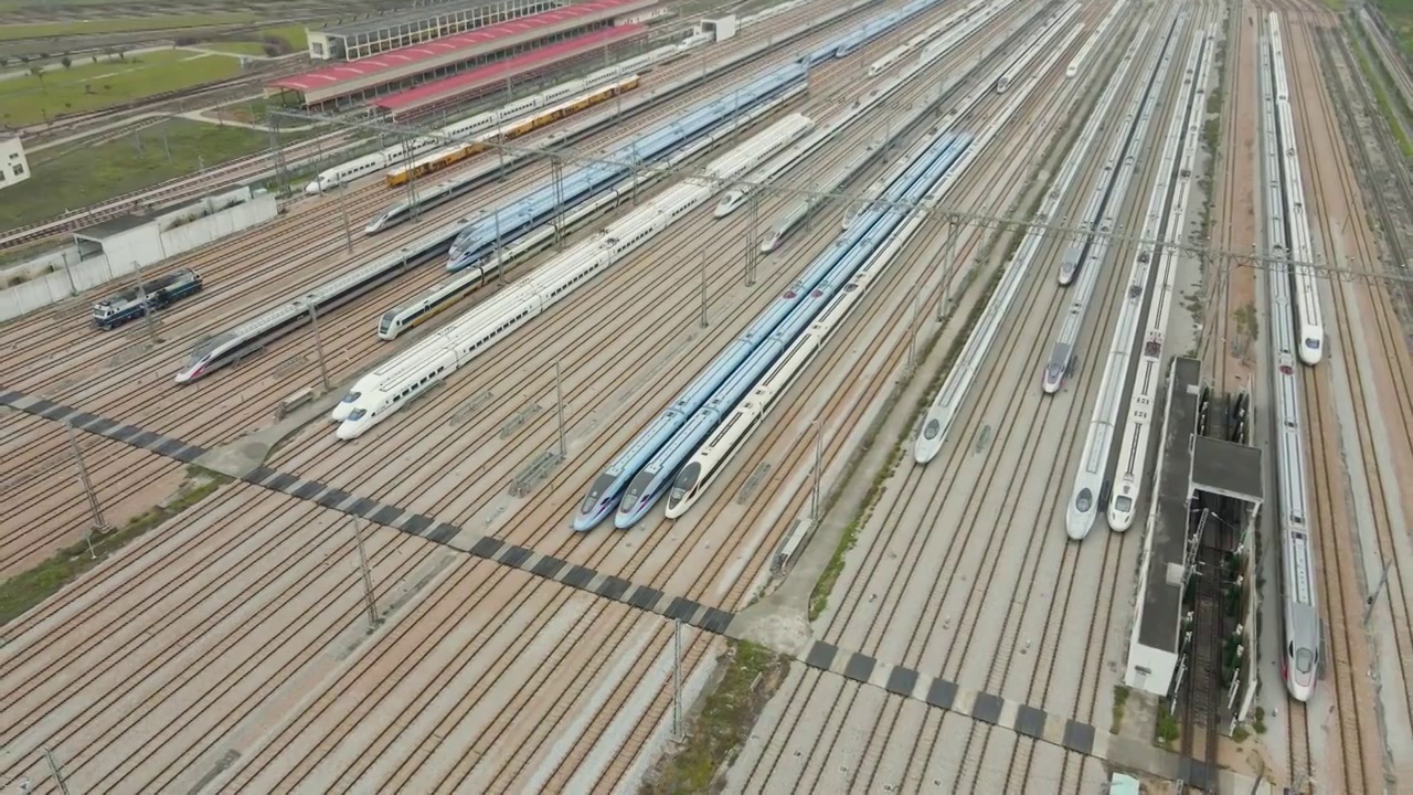 高铁地铁高速铁路复兴号高铁和谐号高铁铁轨铁路乘客运输视频素材