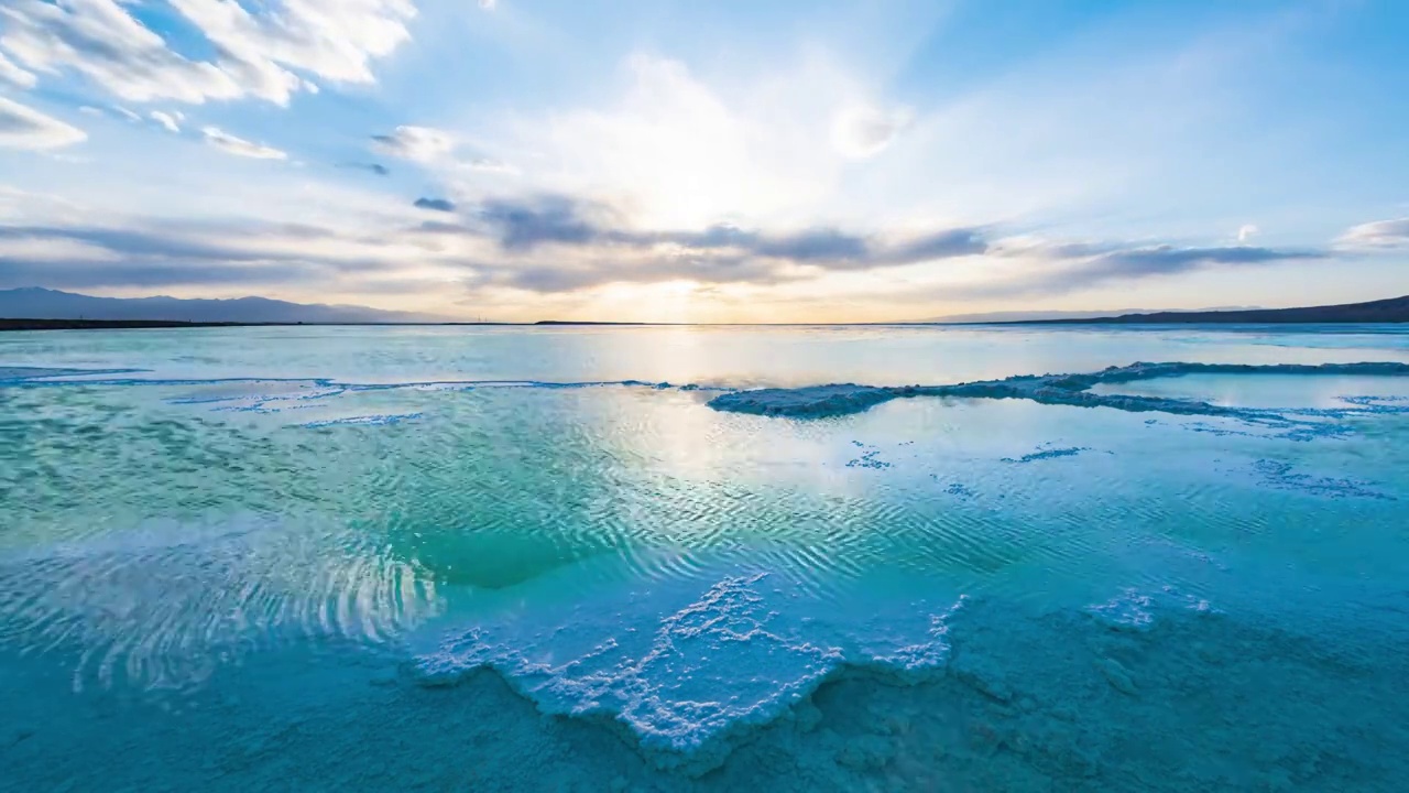 青海海西茫崖市茫崖翡翠湖视频素材