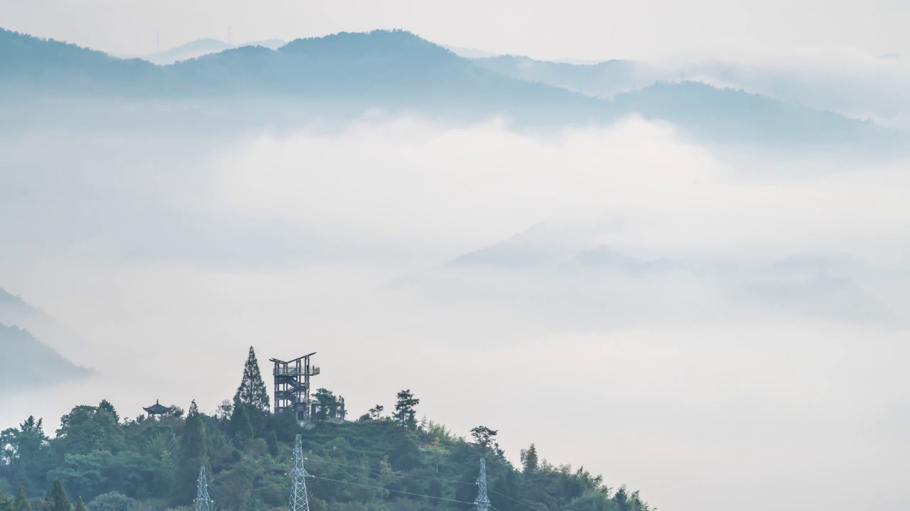 宁波四明山云海观景台延时视频素材