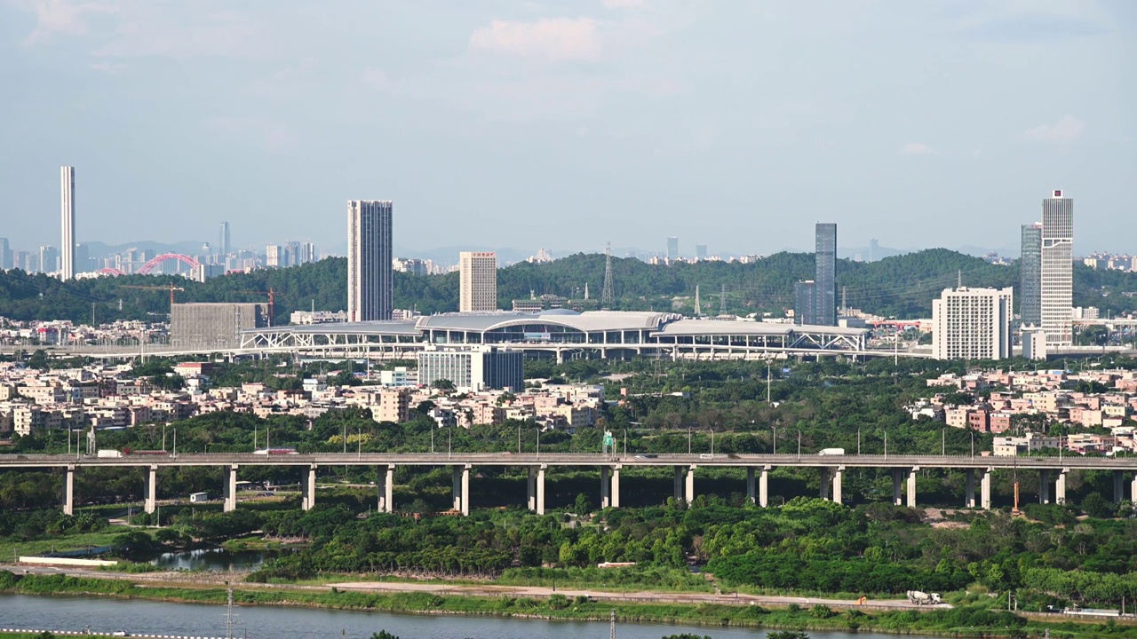 广东广州南站高铁站，城市风光，旅游目的地，旅行，广州CBD视频素材