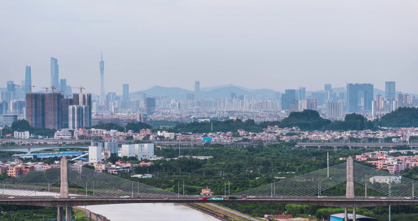 广州珠江新城CBD延时摄影，8k，城市风光，城市天际线，建筑视频素材