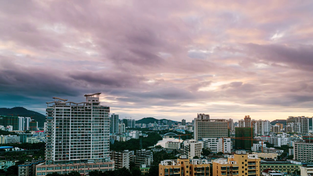 海南三亚城市景观延时摄影视频素材