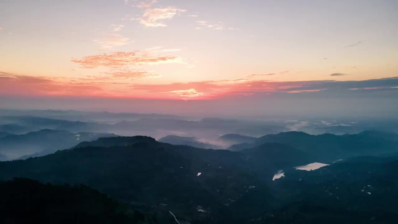 成都龙泉山日出延时视频素材