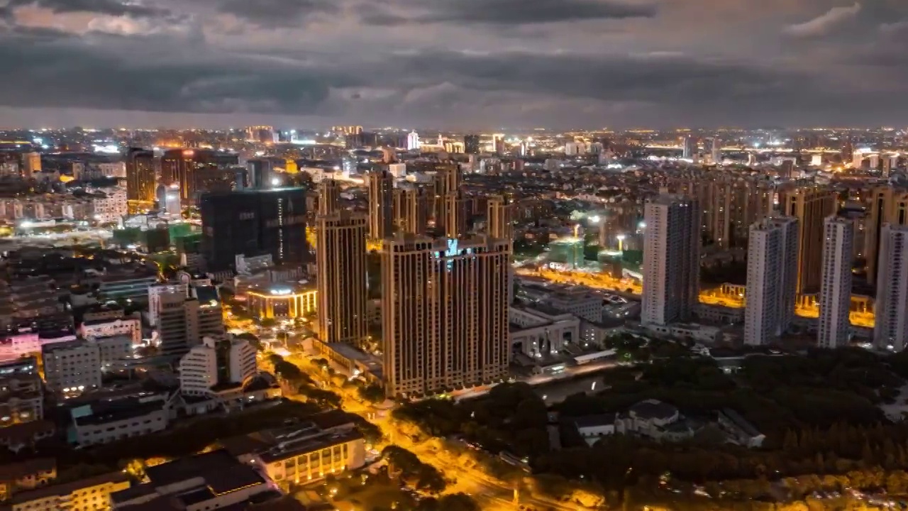 宁波慈溪夜景延时视频素材