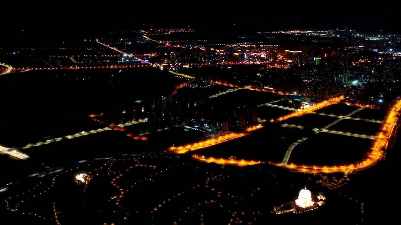 江西吉安城南新区夜景视频素材