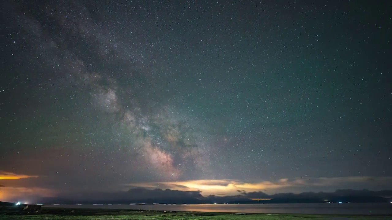 新疆赛里木湖星夜视频素材