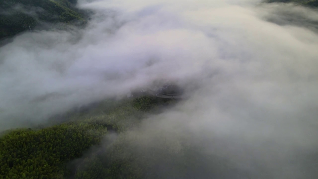 宁波四明山白鹿观景台日出云海视频素材