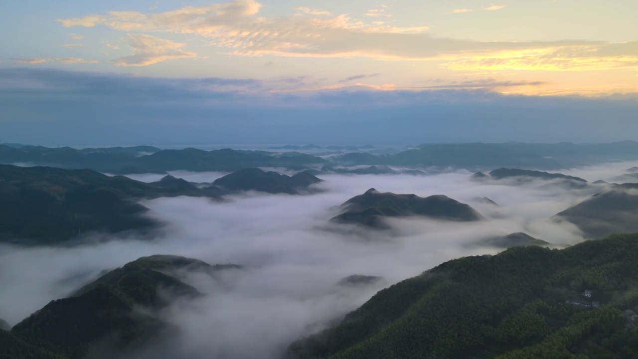 宁波四明山白鹿观景台日出云海视频素材