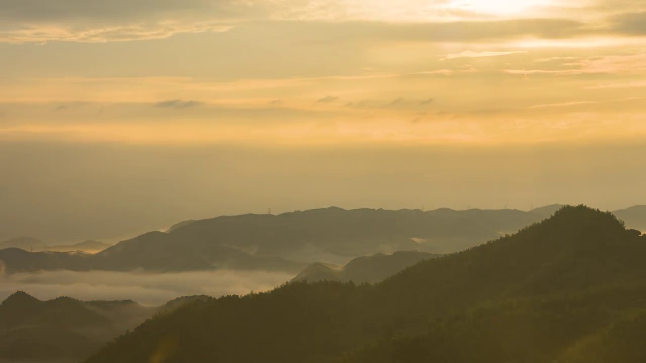 宁波四明山白鹿观景台日出云海视频素材