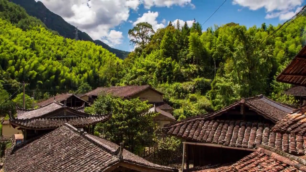 雁溪村古建筑群延时视频素材