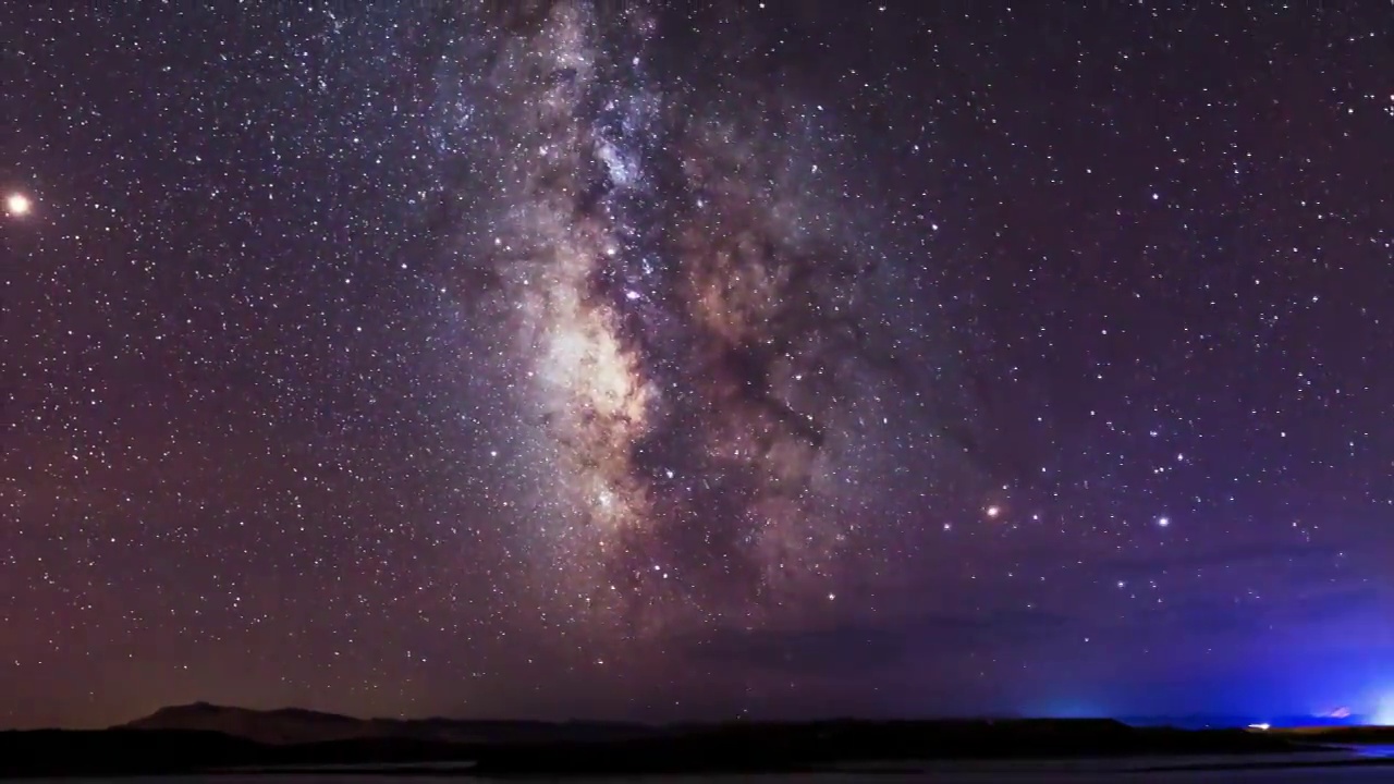 翡翠湖星空延时视频素材