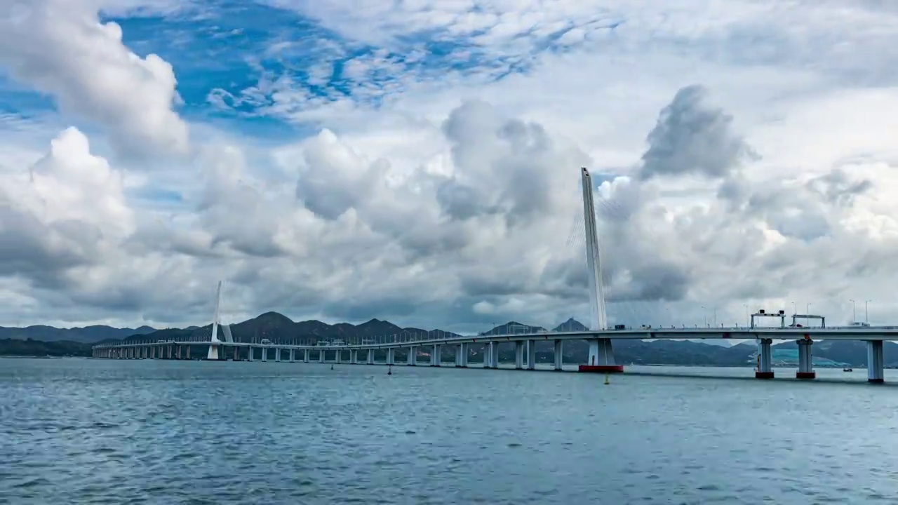 深圳湾大桥全景 深圳 香港视频素材