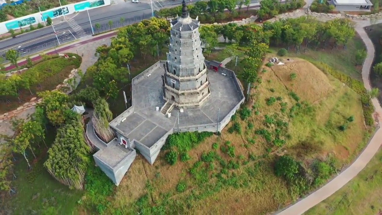 湖南省衡阳市石鼓区来雁塔航拍视频素材