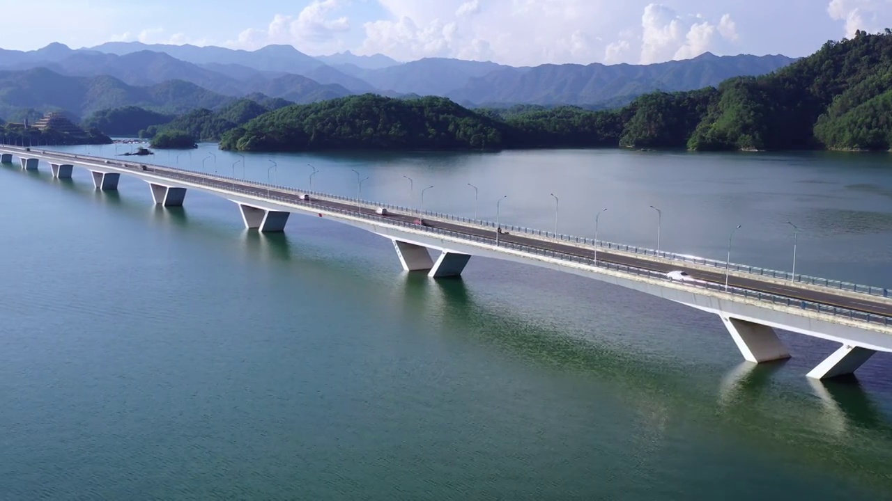 浙江杭州千岛湖大桥视频素材