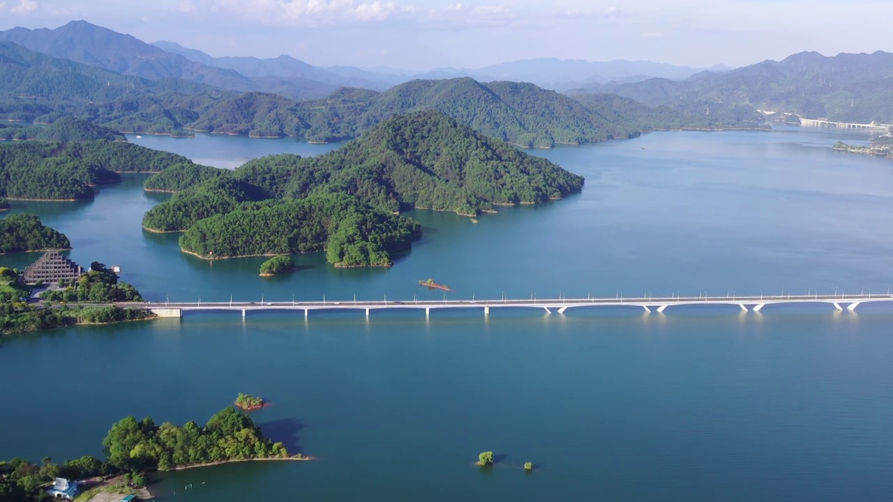 浙江杭州千岛湖大桥视频素材