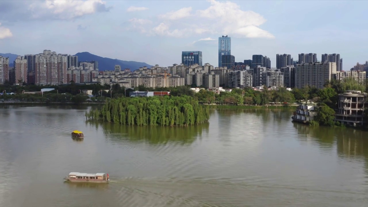 广东省肇庆市端州区七星岩仙女湖 湖泊 游船 湿地 5A风景区视频素材