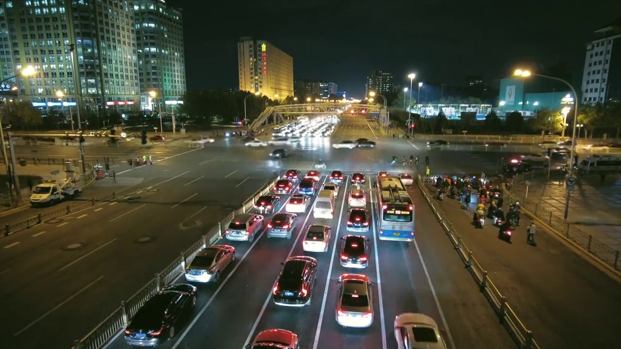 北京城市夜景延时摄影视频素材