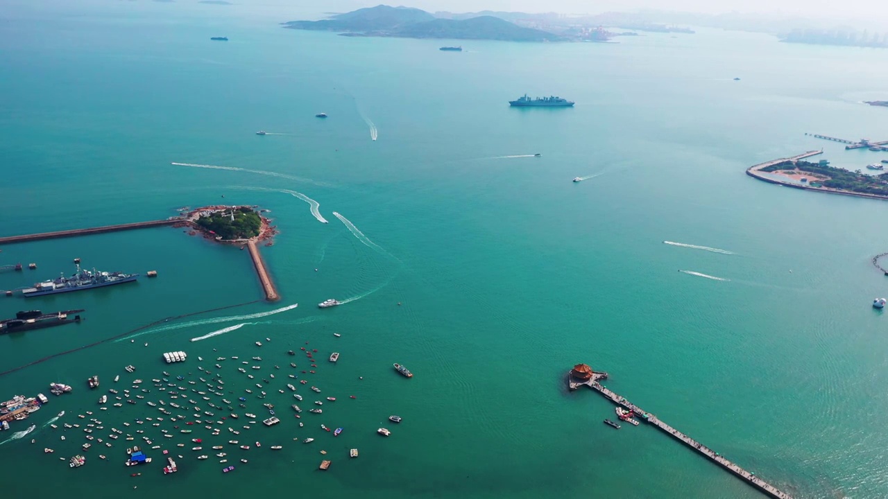 青岛前海湾航拍视频素材