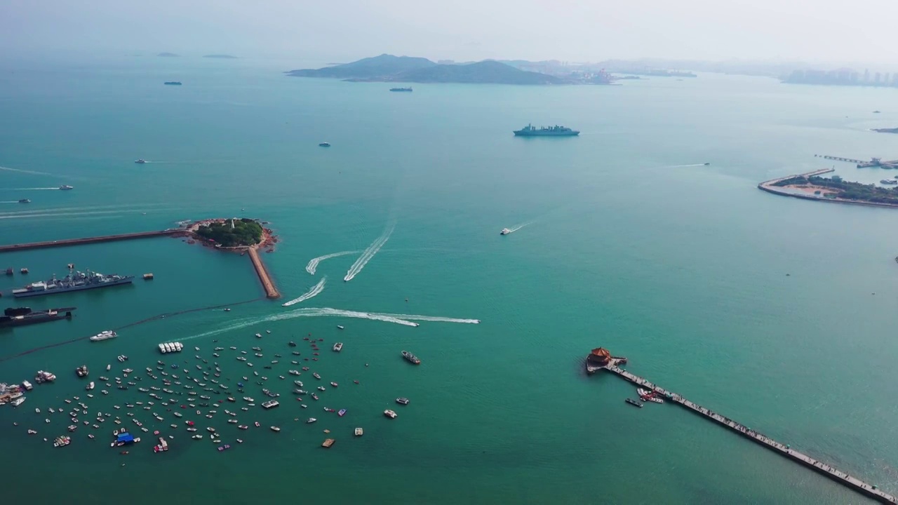 青岛前海湾航拍视频素材