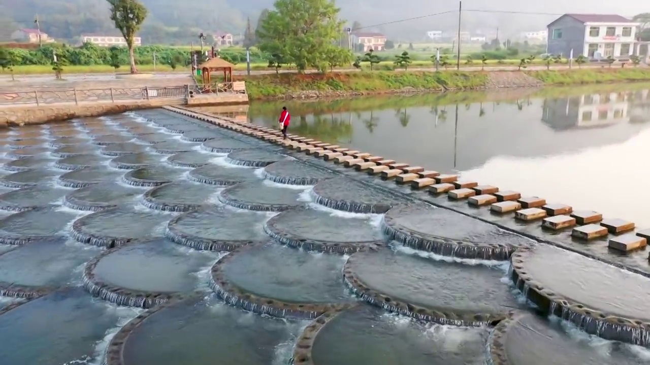 浏阳网红鱼鳞坝（七）视频素材