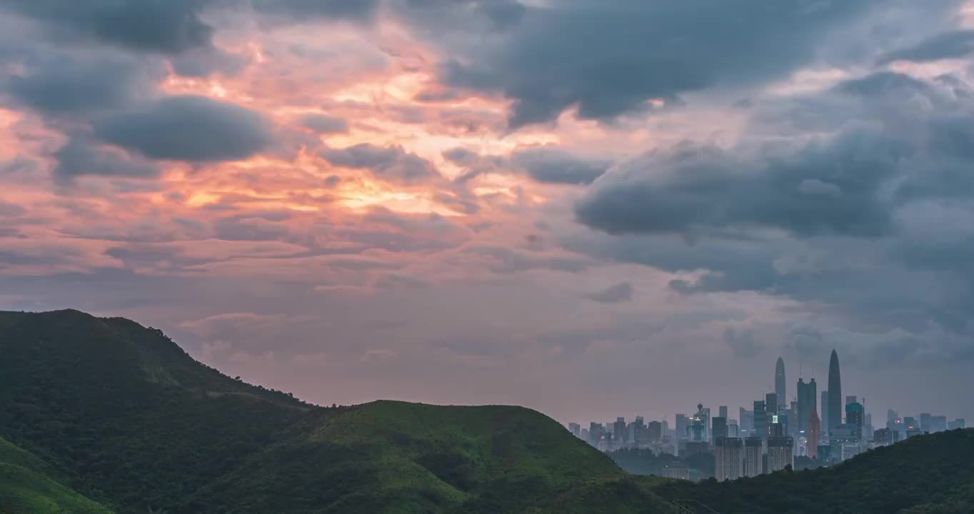 城市最后的阳光视频素材