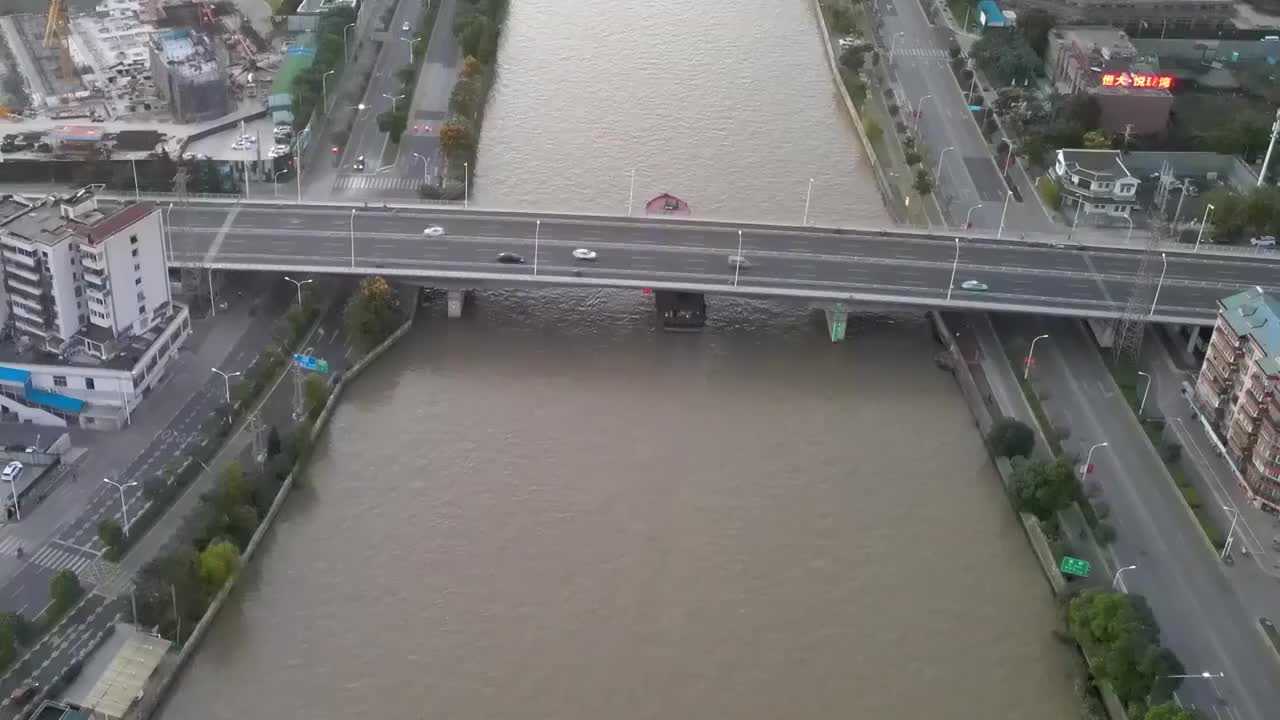 京杭大运河无锡段，运河公园视频素材