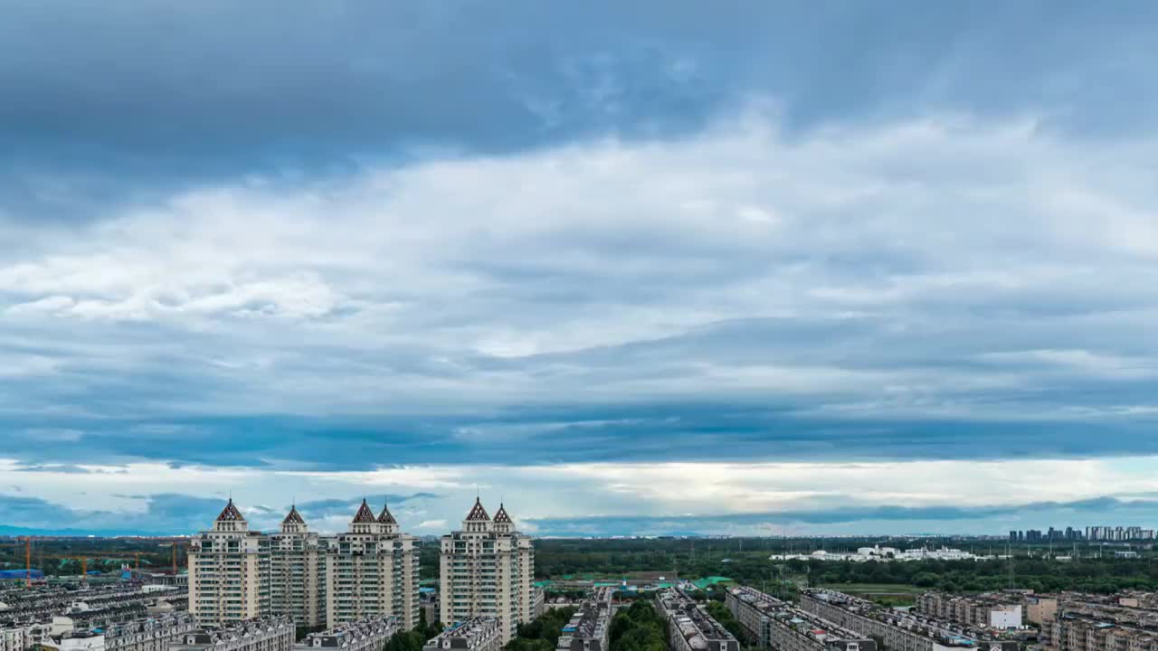 城市日落云彩延时摄影视频素材