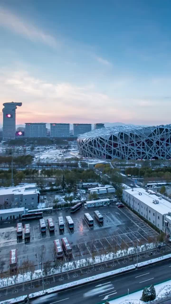 北京鸟巢风景视频素材