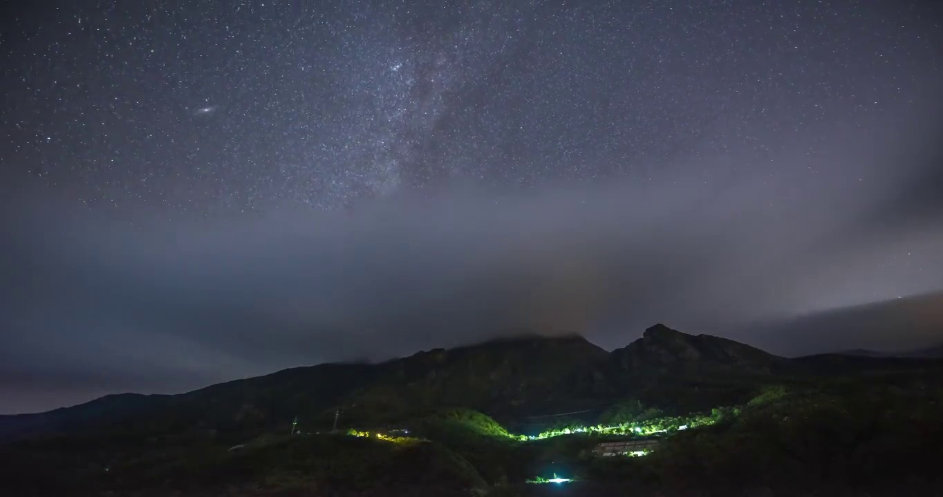 银河、星空、山顶云帽延时视频视频素材