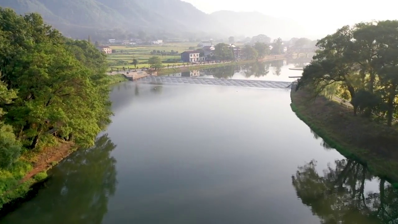 航拍浏阳小河乡鱼鳞坝视频素材