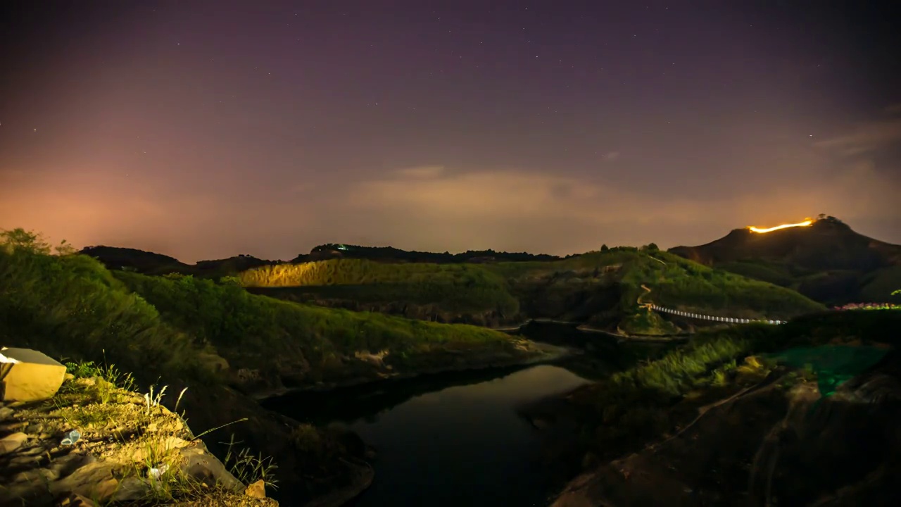 高椅岭丹霞地貌夜景视频素材