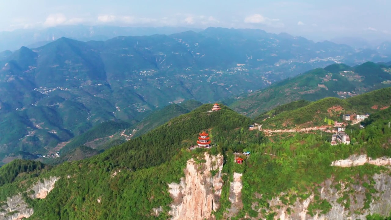 航拍重庆巫溪云台寺视频素材