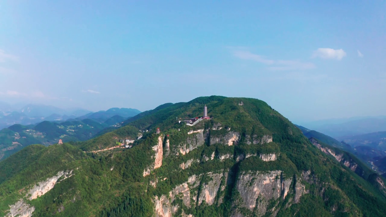 航拍重庆巫溪云台寺视频素材