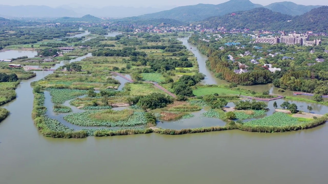 浙江德清县下渚湖国家湿地公园视频素材