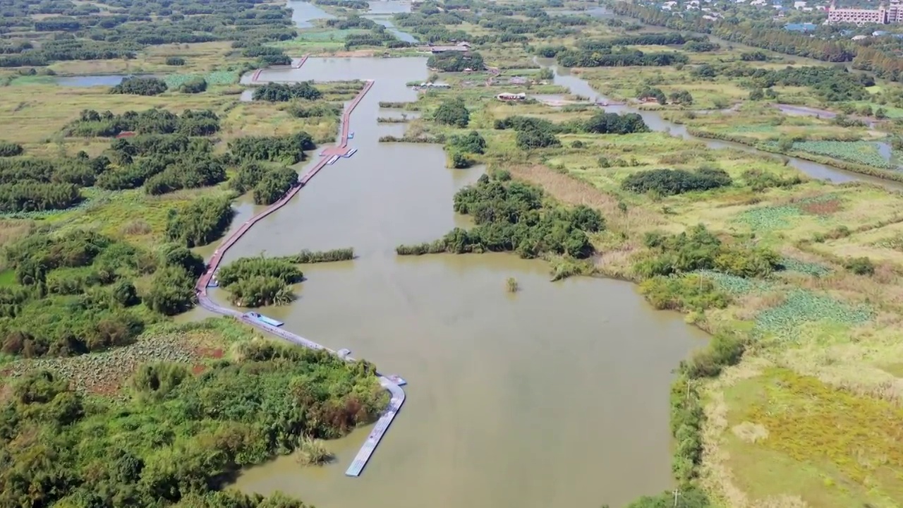 浙江德清县下渚湖国家湿地公园视频素材