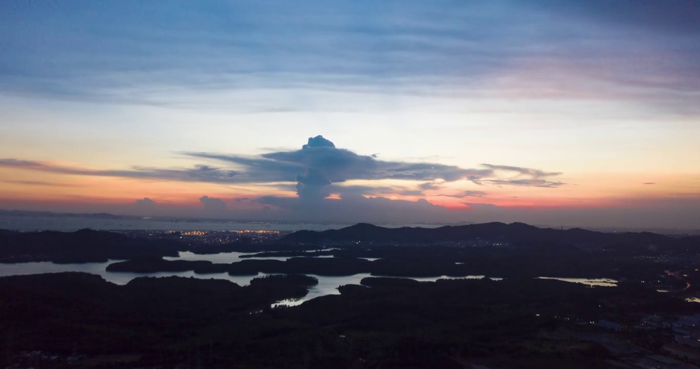 深圳南山西丽日落晚霞延时视频下载