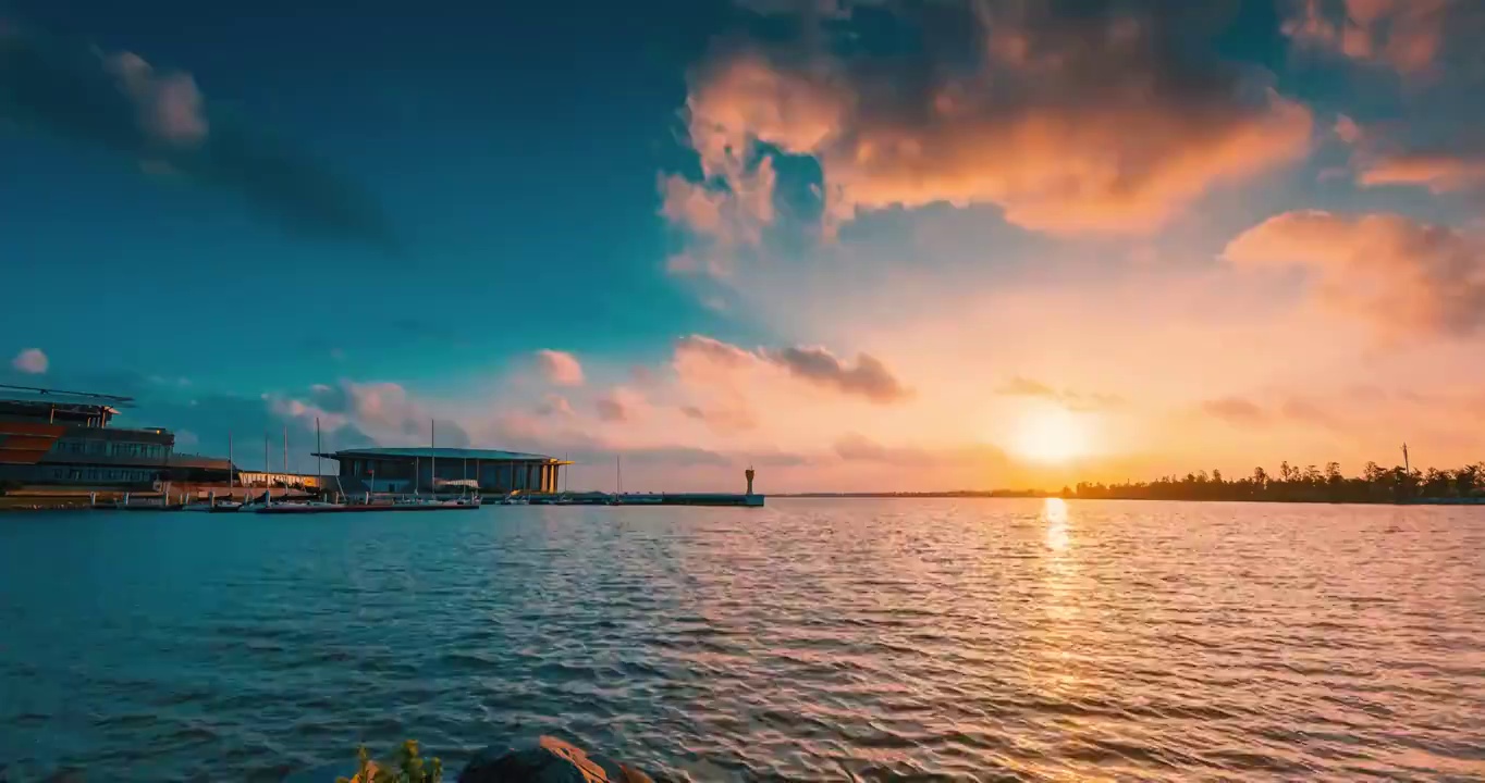 上海市浦东新区临港新城滴水湖景区视频素材