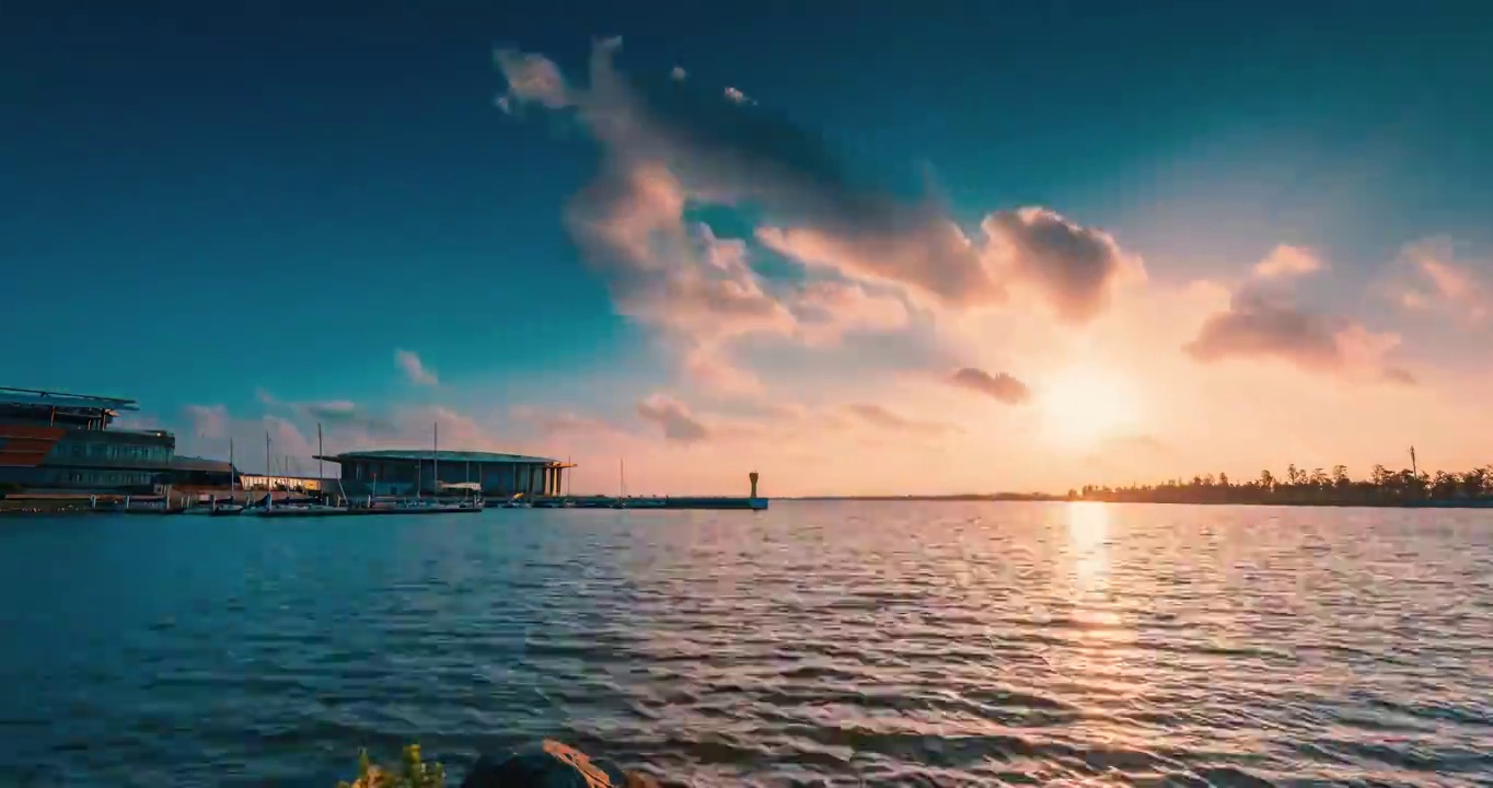 上海市浦东新区临港新城滴水湖景区视频素材